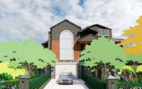 Stone House With Landscaping Garden Design