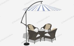 Rattan Patio Set With Umbrella