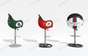 Racing Helmet Bar Stool Set