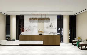 Contemporary Hotel Lobby Reception Area