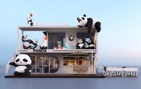 Panda Themed Container Cafe
