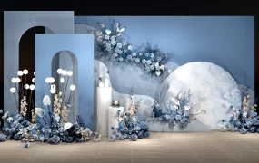 Moonlight Blue Wedding Backdrop