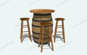 Barrel Pub Table With Stools