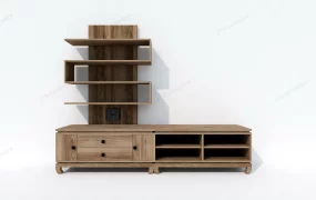 Vintag TV Stand With Book Shelf