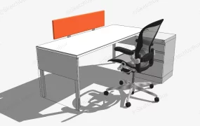 White Office Desk With Storage