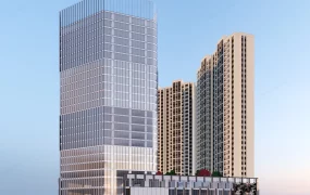 Modern Mixed Use Skyscraper Complex
