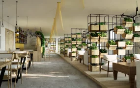 Modern Industrial Style Coffee Bar Design