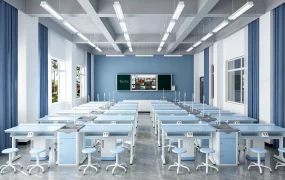 Modern School Science Laboratory Classroom