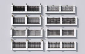 Classic Iron Fences With Pillars Design