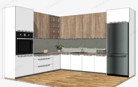Rustic Design L Shaped Kitchen