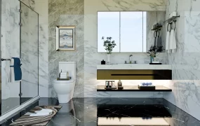 Black & White Marble Bathroom Ideas