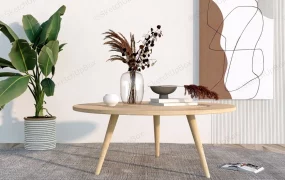 Round Wood Coffee Table