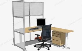 L Shaped Office Desk With Privacy Panel