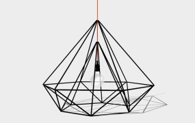 Black Metal Wire Pendant Light