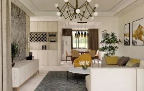 Living Room Dining Room Interior Combo