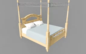 Wooden Four Poster Bed