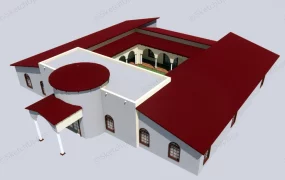 Mexican Hacienda Style House With Courtyard