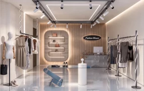 Modern Luxury Women's Fashion Boutique Store Interior SketchUp 3D Model
