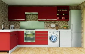 Red Kitchen Cabinets