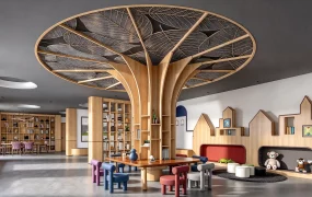 Modern Biophilic Children's Library & Learning Space