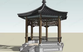 Hexagonal Chinese Gazebo