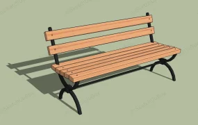 Metal And Wood Outdoor Bench