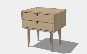Modern 2 Drawer Nightstand