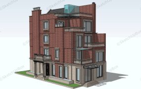 4 Storey Brick House Design