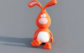 Orange Rabbit Plush Toy