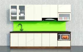 White And Green Kitchen Cabinets