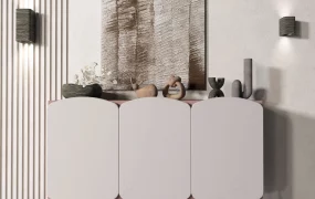 Contemporary Japandi Entryway Credenza Sideboard SketchUp 3D Model