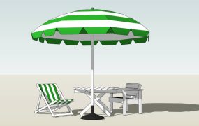 White Patio Set with Umbrella