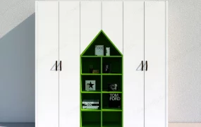 Kids Closet With Bookshelf