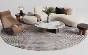 Luxury Curved Living Room Furniture Set