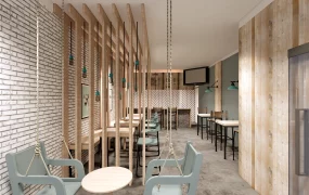 Rustic Industrial Cafe Interior
