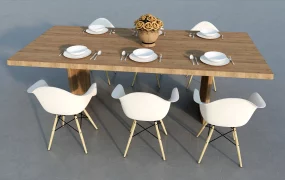 Rustic Wood Dining Room Set