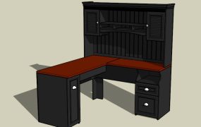 L-Shaped Desk with Storage and Hutch