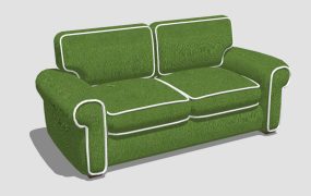 Green Fabric Sofa Loveseat