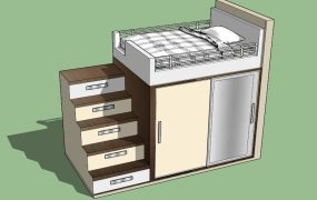 Loft Bed with Wardrobe