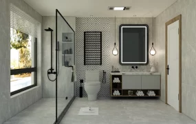 Light Gray Bathroom Design