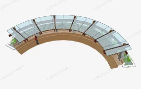 Curved Pergola With Glass Roof