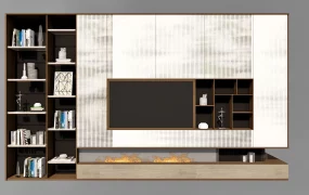 Entertainment Wall Unit With Bookshelves