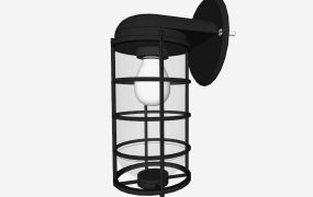 Outdoor Industrial Style Caged Wall Light