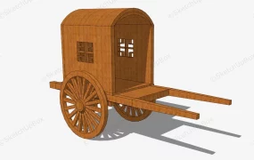 Mid Century Wooden Carriage