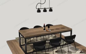 Rustic Industrial Dining Table Set