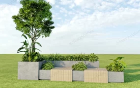 Patio Raised Garden Bed With Bench