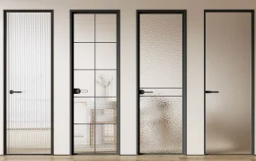 Figured Glass Doors