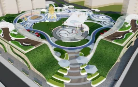 Urban Plaza With Playground