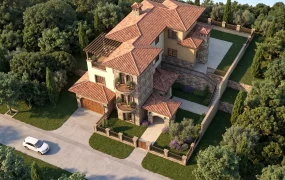 Multi Story Tuscan Style Villa