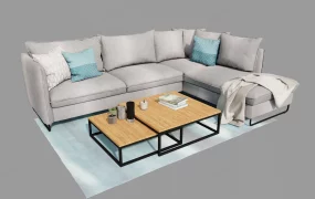 L Shaped Sofa And Coffee Table Set